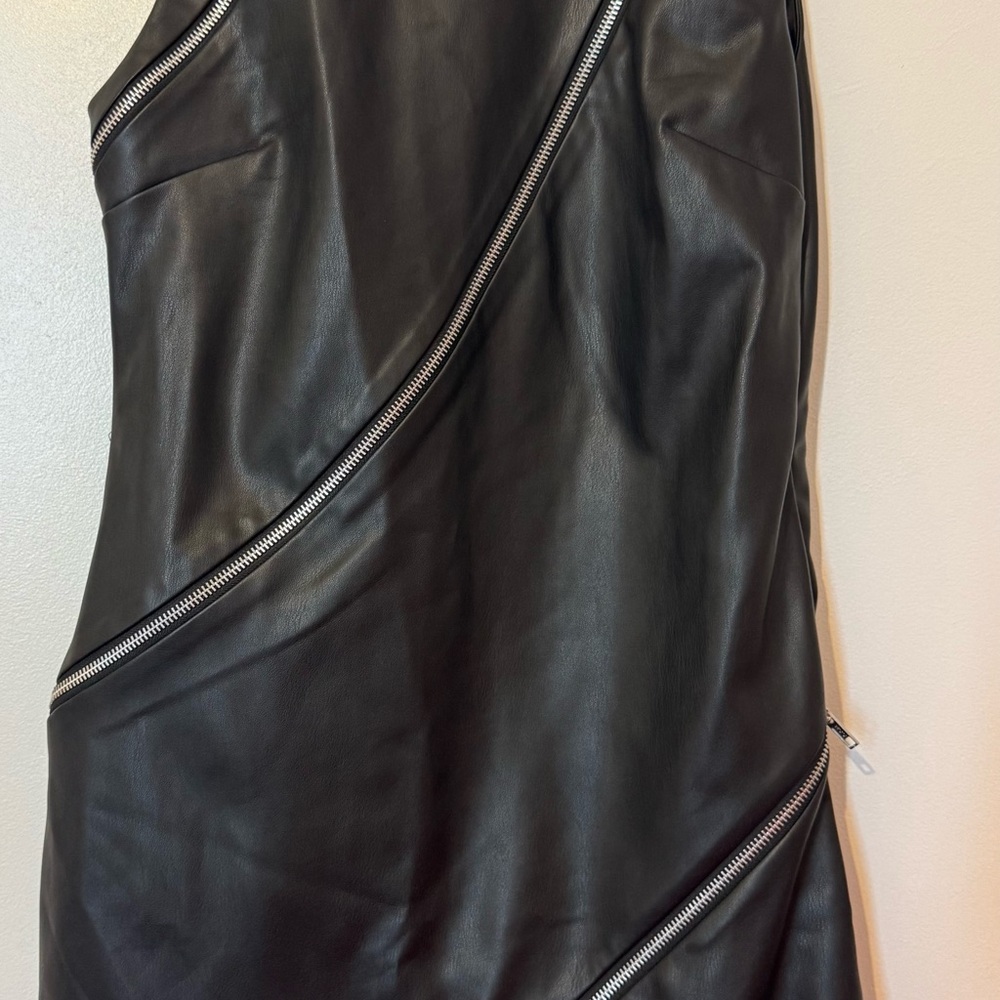 NWOT Hutch Telita Faux Leather Shift Dress Sample Sz XS/S